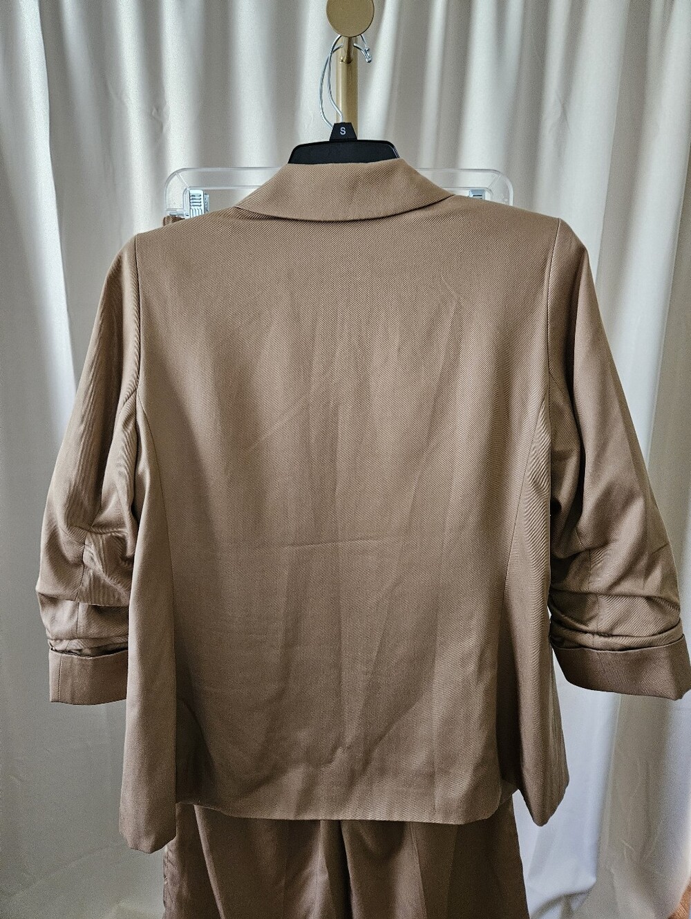 Banana Republic Brown Ruched 2-Piece Pants Suit Small Petite XS Petite - Picture 9 of 9